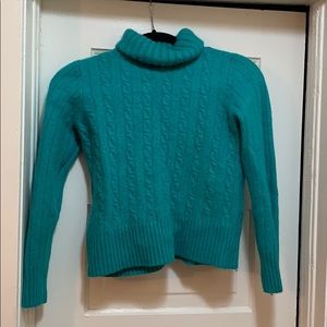 J CREW Aqua Cropped Turtleneck